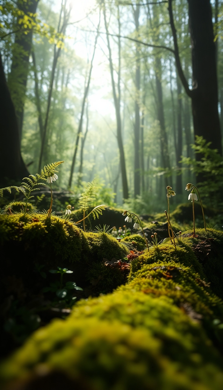iPhone Exclusive Spring Forest Floor Masterful Wallpaper Stock Photo